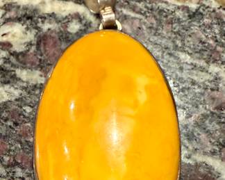Fabulous, huge, chunky egg, yolk, Amber pendant, a new fresh consignment of  Jewlery has come in for this incline weekend a ton of new pieces !!!!