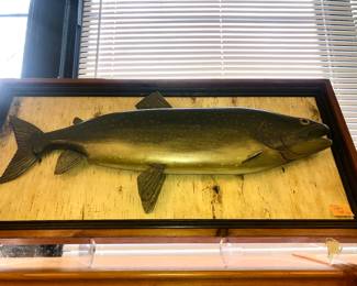 Large carved wood fish