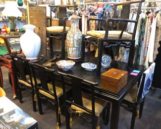 Chinese dining table and 6 chairs now  $400