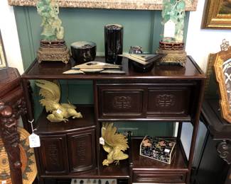 Chinese antiques etc. Chinese shelf now $300