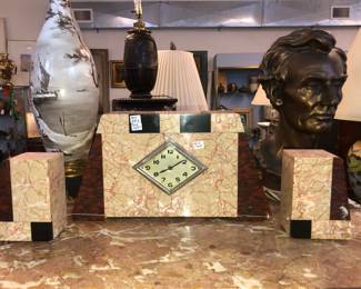 Art Deco clock set/Clock is not working. Now $100.