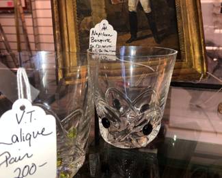 Pair Lalique tumblers 