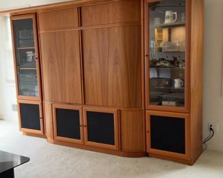 Mid-Century Modern Entertainment Center – 112” W × 78” H × 19” D