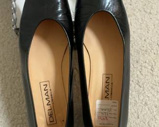 Delman Black Leather Shoes Size 7 1/2