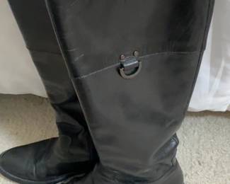 Black Leather Riding Boots