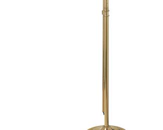 3293
A Stiffel brass extension lamp
Mid-20th century
Marked to fixture: © Stiffel
The weighted base issuing and extendable standard, terminating in a cantilevered single-light rotatable fixture, electrified
Stored: 34.5" H x 18" W x 10" D
Estimate: $50 - $100