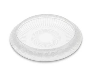 3028
A Lalique glass 'Marguerites' bowl
Mid-20th century
Designed 1941 by René Lalique (1860-1945)
Etched to underside: Lalique / France [1945-1978]
The molded frosted and clear glass bowl depicting daisies along the rim in relief
2.625" H x 14" Dia.
Estimate: $300 - $500