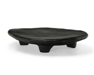 3288
A Kar-studio fiberglass 'Tripod Coffee Table'
Early 21st century
Impressed to base of one leg: Kar-
The molded fiberglass biomorphic table in black, raised on three legs
11.75" H x 59.5" W x 31.5" D
Estimate: $600 - $800