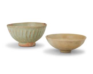 3238
Two Southeast Asian celadon ceramic bowls
15th century or later
Each footed bowl with lobed exterior
2 pieces
Taller: 2.75" H x 5" Dia.; Shorter: 1.75" H x 4.5" Dia.
Estimate: $300 - $500
