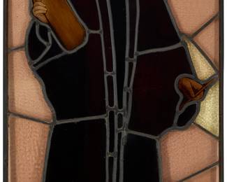 3050
A Continental leaded glass panel of a saint
19th/20th century
Possibly Saint Peter
30.25" H x 17.75" W x 0.5" D
Estimate: $300 - $500