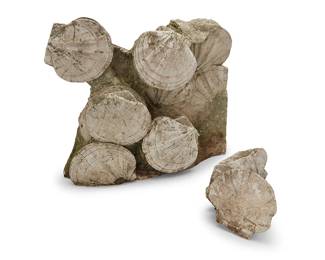 3263
A mollusk fossil specimen
20th century
Possibly Gigantopecten shells within a stone matrix
Matrix: 17.25" H x 19.25" W x 6.25" D; Fragment: 6.75" H x 7.5" W x 6.25" D
Estimate: $200 - $300