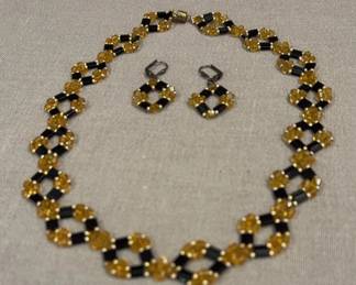Black Gold Collection Necklace Earrings