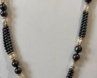 Hematite Like Beaded Necklace