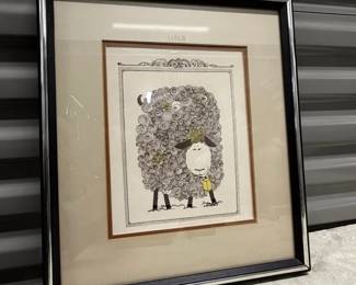 Vintage M. Baldasaro Art Work Lamb