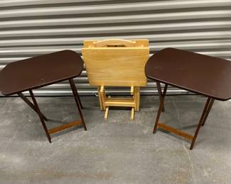 2 Sets Of Wooden TV trays