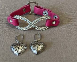 Infinity Rhinestone Bracelet Earrings