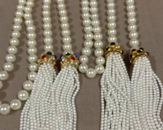 Unique 2 Opera Style Necklaces With Large Tassels