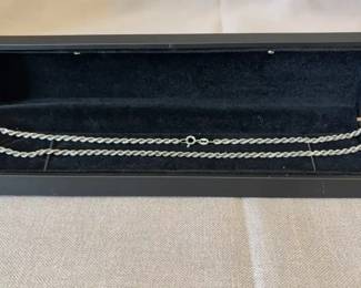 Stamped 925 Sterling Silver Roped Necklace