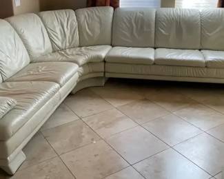 Leather Sectional Cream