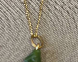 Gold Necklace Fish Pendant