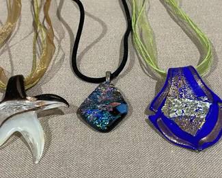 Glass Pendant Choker Necklaces