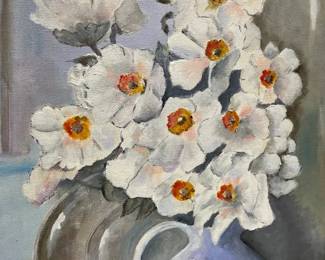 Canvas Painting Flowers By W. Coory