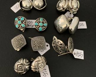 NICE STERLING SILVER CLIP ON EARRINGS