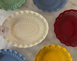 tons of french metal baskets/bowls in lots of colors