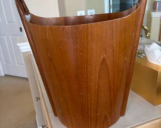 Rare Mid Century Teak Trashcan