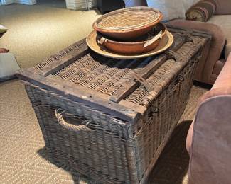 Vintage Wicker Trunk and Original Baskets