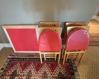 Mid Century Card table and folding chairs