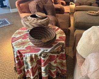 Original Indian basketweave and Leather Chairs