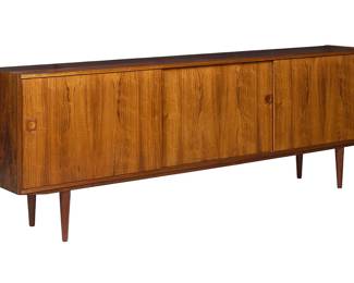 Danish mid-century credenza with four sliding doors