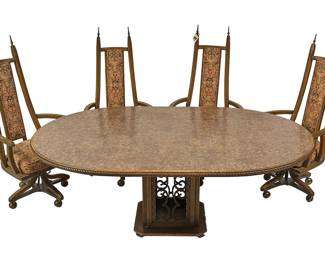 Vintage Dining Set with 6 Chairs