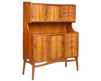 Danish Mid-Century Credenza with hutch