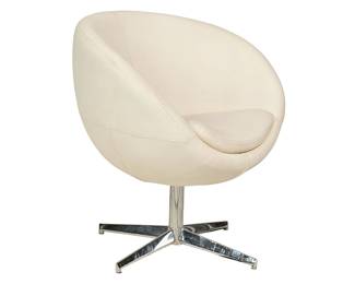 White Leather Swivel Chair