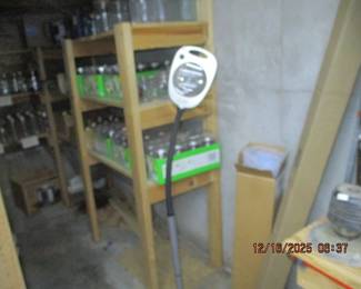 Lots of canning equipment - jars, stock pots canning pots, new pressure cookers