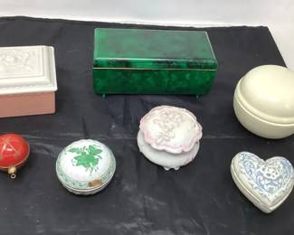 Collectible Trinket Boxes, Limoge, Fire King, Herend, And More