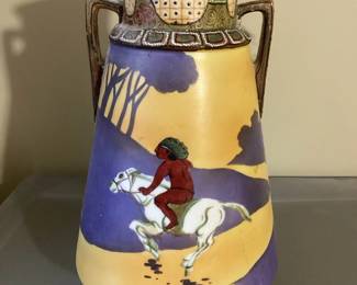 mperial Nippon Vase With American Indian And Horse