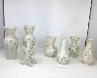 Collection Of Belleek Of Ireland Vases