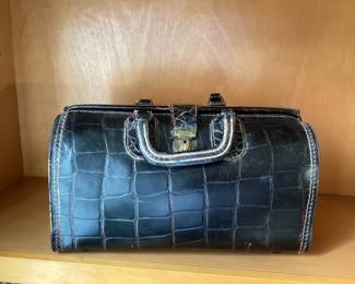Antique Upjohn Leather Doctors Bag