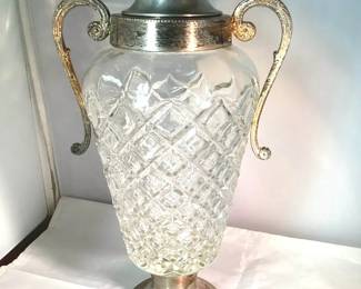 Argentatura Garantita Glass Double Handled Silver Plated Decanter