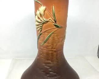 Roseville Pedestal Brown Freesia Pottery