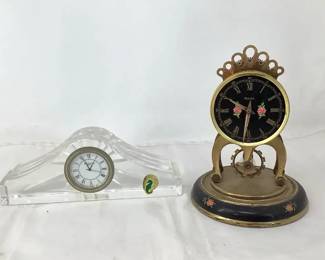 Small Waterford Crystal Clock And Bulova