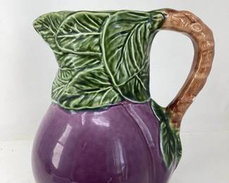 Majolica Olfaire Portugal Eggplant Pitcher