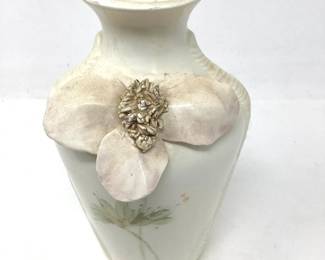 Linda Baatz Signed Floral Pottery Vase