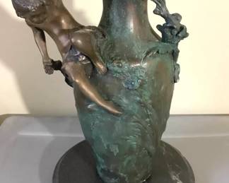 Signed Female Vase By Auguste Moreau