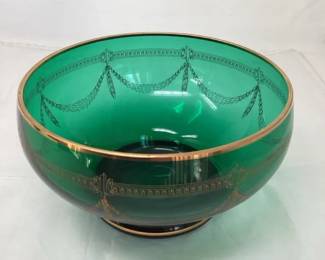 Vintage Bohemian Art Glass Bowl