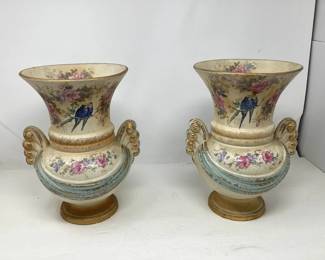 Pair Of Abingdon USA Double Handled Vases