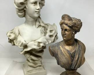 2 Busts/Sculptures, Diana & Greek Goddess
